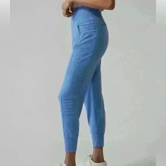 Athleta Venice Moto Jogger Cottage Blue Spandex Loose leggins fit size S - Picture 5 of 12